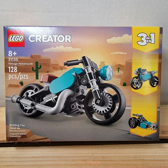 LEGO Creator 3 In 1 Vintage Motorcycle 128 Pcs - 8+ SEALED - Picture 1 of 3